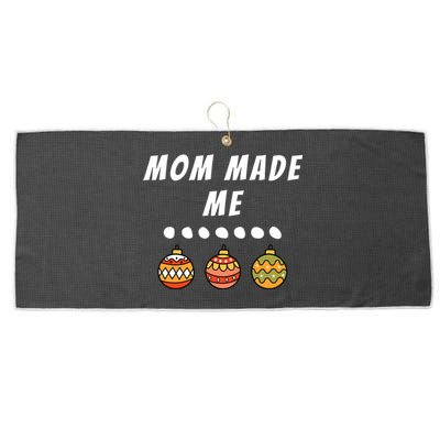 Family Party Mom Made Me Matching Christmas Outfits Ornament Large Microfiber Waffle Golf Towel