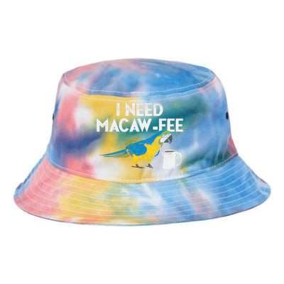 Funny Parrot Macaw And Coffee I Scarlet Macaw Owner Tie Dye Newport Bucket Hat