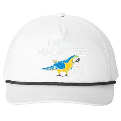 Funny Parrot Macaw And Coffee I Scarlet Macaw Owner Snapback Five-Panel Rope Hat