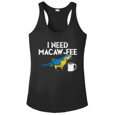 Funny Parrot Macaw And Coffee I Scarlet Macaw Owner Ladies PosiCharge Competitor Racerback Tank