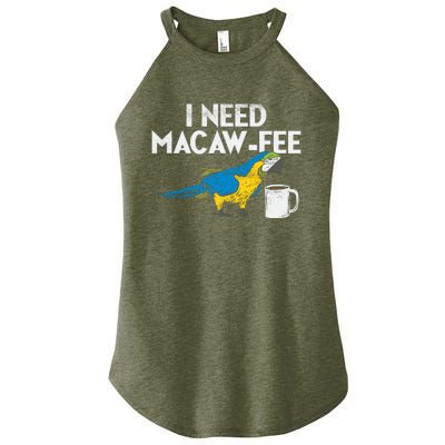 Funny Parrot Macaw And Coffee I Scarlet Macaw Owner Women's Perfect Tri Rocker Tank