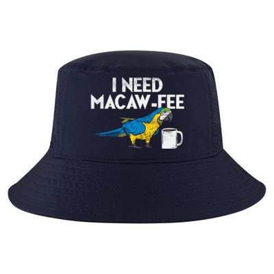 Funny Parrot Macaw And Coffee I Scarlet Macaw Owner Cool Comfort Performance Bucket Hat