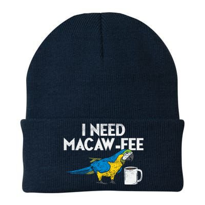 Funny Parrot Macaw And Coffee I Scarlet Macaw Owner Knit Cap Winter Beanie