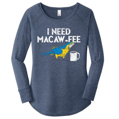 Funny Parrot Macaw And Coffee I Scarlet Macaw Owner Women's Perfect Tri Tunic Long Sleeve Shirt