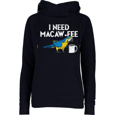 Funny Parrot Macaw And Coffee I Scarlet Macaw Owner Womens Funnel Neck Pullover Hood