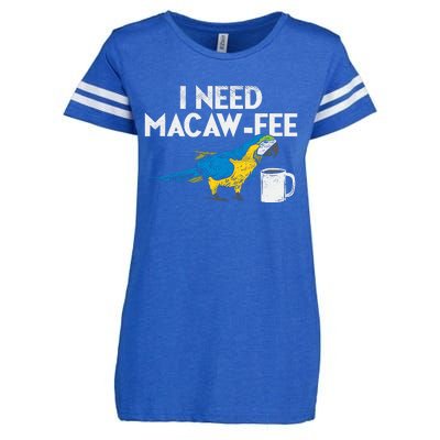 Funny Parrot Macaw And Coffee I Scarlet Macaw Owner Enza Ladies Jersey Football T-Shirt