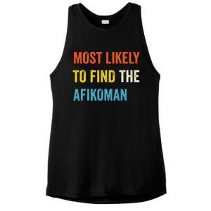 Funny Passover Most Likely To Find The Afikoman Matzah Matzo Ladies PosiCharge Tri-Blend Wicking Tank