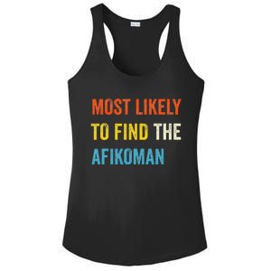 Funny Passover Most Likely To Find The Afikoman Matzah Matzo Ladies PosiCharge Competitor Racerback Tank