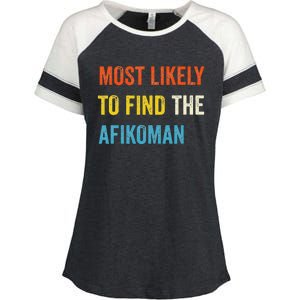 Funny Passover Most Likely To Find The Afikoman Matzah Matzo Enza Ladies Jersey Colorblock Tee