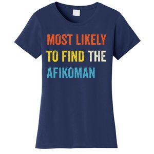 Funny Passover Most Likely To Find The Afikoman Matzah Matzo Women's T-Shirt