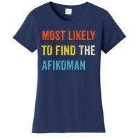 Funny Passover Most Likely To Find The Afikoman Matzah Matzo Women's T-Shirt