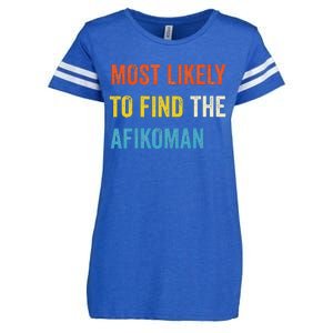 Funny Passover Most Likely To Find The Afikoman Matzah Matzo Enza Ladies Jersey Football T-Shirt