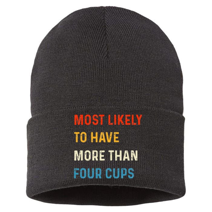 Funny Passover Most Likely More Than Four Cups Seder Matzah Sustainable Knit Beanie