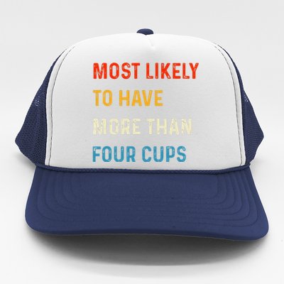 Funny Passover Most Likely More Than Four Cups Seder Matzah Trucker Hat