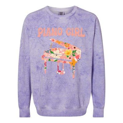 Funny Piano Music Instrument Musician Piano Girl Colorblast Crewneck Sweatshirt