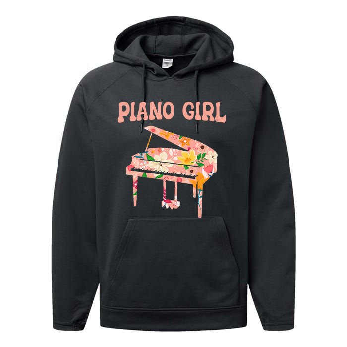 Funny Piano Music Instrument Musician Piano Girl Performance Fleece Hoodie