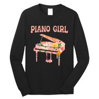 Funny Piano Music Instrument Musician Piano Girl Long Sleeve Shirt