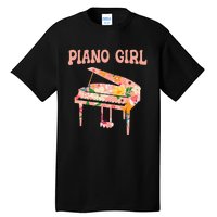 Funny Piano Music Instrument Musician Piano Girl Tall T-Shirt