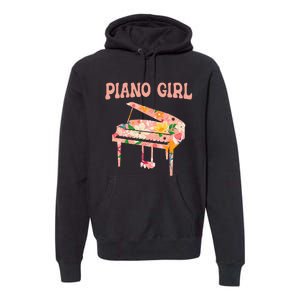 Funny Piano Music Instrument Musician Piano Girl Premium Hoodie