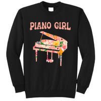 Funny Piano Music Instrument Musician Piano Girl Tall Sweatshirt