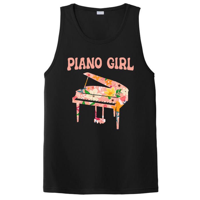 Funny Piano Music Instrument Musician Piano Girl PosiCharge Competitor Tank