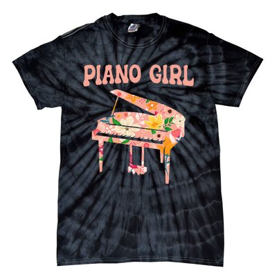 Funny Piano Music Instrument Musician Piano Girl Tie-Dye T-Shirt