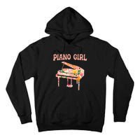 Funny Piano Music Instrument Musician Piano Girl Tall Hoodie