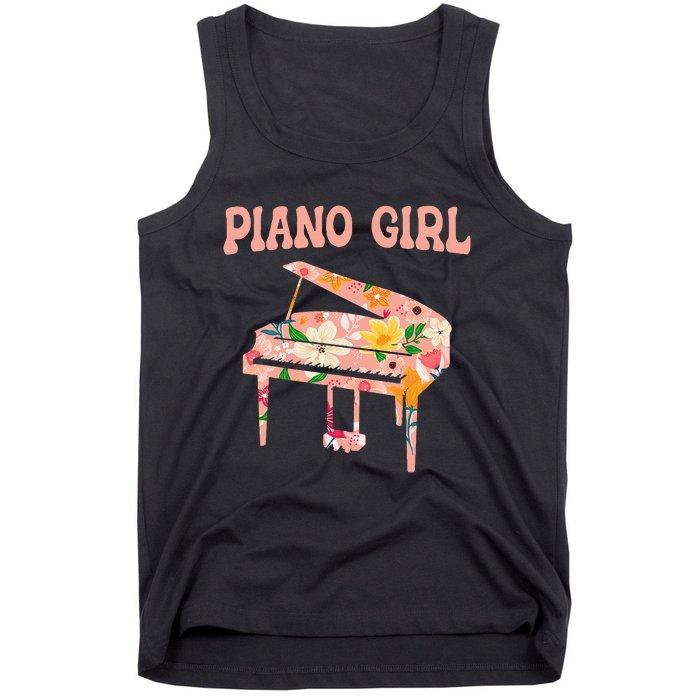 Funny Piano Music Instrument Musician Piano Girl Tank Top