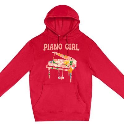 Funny Piano Music Instrument Musician Piano Girl Premium Pullover Hoodie