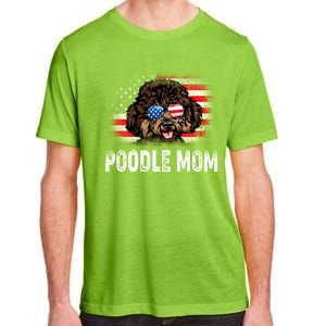 Fun Poodle Mom American Flag Mothers Day Funny Gift Adult ChromaSoft Performance T-Shirt