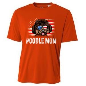 Fun Poodle Mom American Flag Mothers Day Funny Gift Cooling Performance Crew T-Shirt