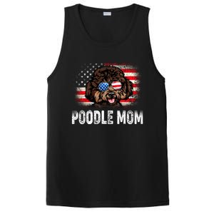 Fun Poodle Mom American Flag Mothers Day Funny Gift PosiCharge Competitor Tank