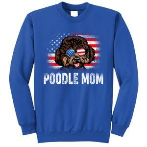 Fun Poodle Mom American Flag Mothers Day Funny Gift Sweatshirt