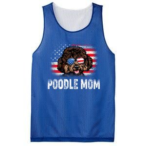 Fun Poodle Mom American Flag Mothers Day Funny Gift Mesh Reversible Basketball Jersey Tank