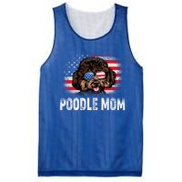 Fun Poodle Mom American Flag Mothers Day Funny Gift Mesh Reversible Basketball Jersey Tank