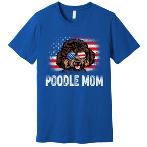 Fun Poodle Mom American Flag Mothers Day Funny Gift Premium T-Shirt