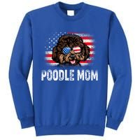 Fun Poodle Mom American Flag Mothers Day Funny Gift Tall Sweatshirt