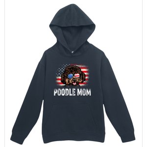 Fun Poodle Mom American Flag Mothers Day Funny Gift Urban Pullover Hoodie