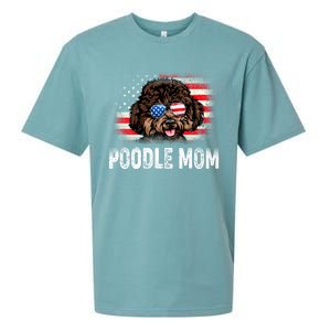 Fun Poodle Mom American Flag Mothers Day Funny Gift Sueded Cloud Jersey T-Shirt