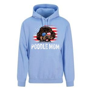 Fun Poodle Mom American Flag Mothers Day Funny Gift Unisex Surf Hoodie