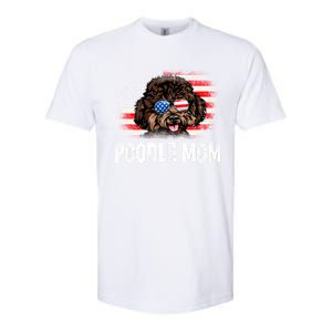 Fun Poodle Mom American Flag Mothers Day Funny Gift Softstyle CVC T-Shirt