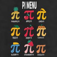 Funny Pi Menu Math Nerd present for Pi Day and Teachers 7 Panel Mesh Trucker Snapback Hat