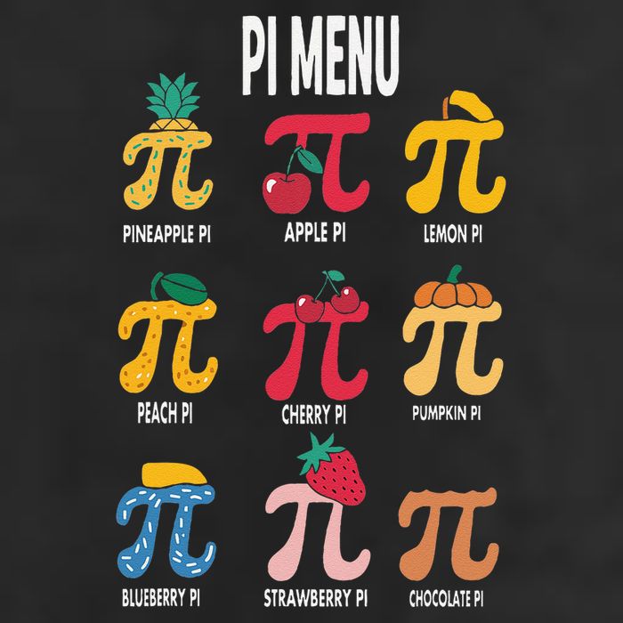 Funny Pi Menu Math Nerd present for Pi Day and Teachers 7 Panel Mesh Trucker Snapback Hat