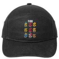 Funny Pi Menu Math Nerd present for Pi Day and Teachers 7-Panel Snapback Hat