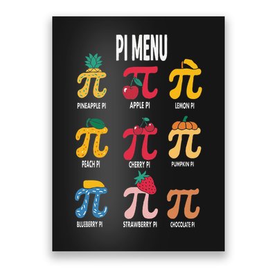 Funny Pi Menu Math Nerd present for Pi Day and Teachers Poster