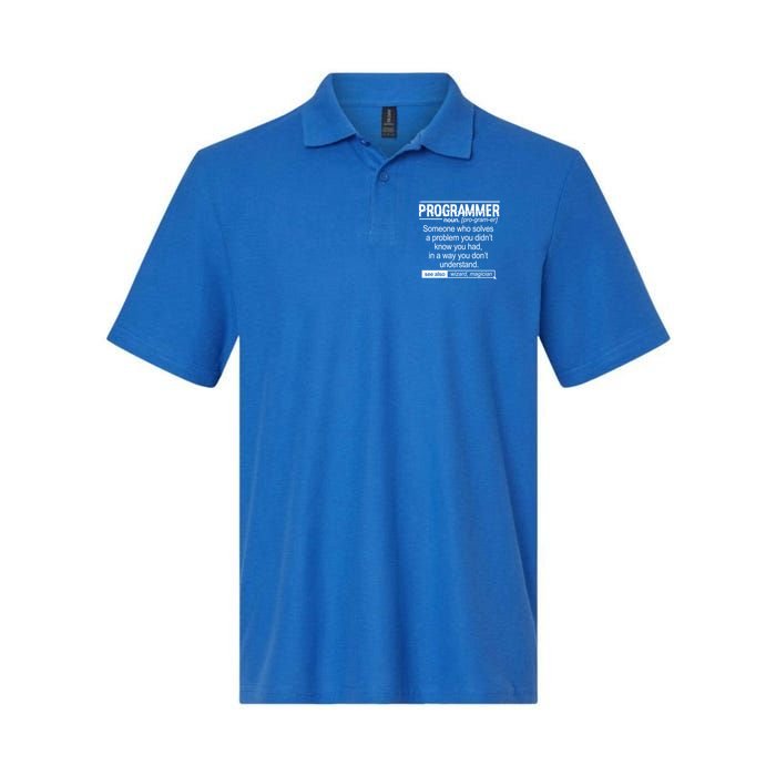 Funny Programmer Meaning Computer Coder Wizard Magician Gift Softstyle Adult Sport Polo
