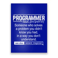 Funny Programmer Meaning Computer Coder Wizard Magician Gift Poster
