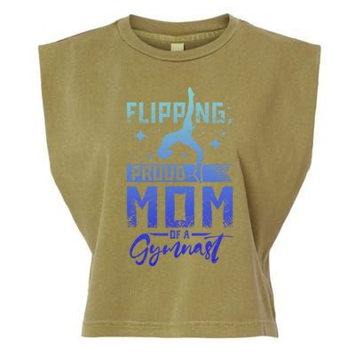 Flipping Proud Mom Of A Gymnast Cute Gift Garment-Dyed Women's Muscle Tee