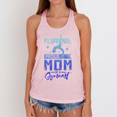 Flipping Proud Mom Of A Gymnast Cute Gift Women's Knotted Racerback Tank