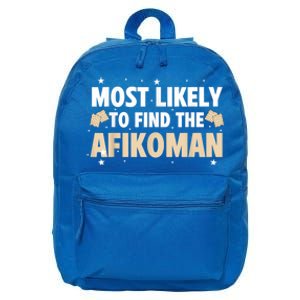 Funny Passover Most Likely To Find The Afikoman Matzah Matzo 16 in Basic Backpack